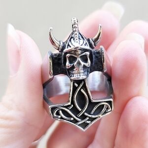 Celtic Skull Biker Ring | Rare NWT Black Oxidized Stainless Steel Gothic Sz 11
